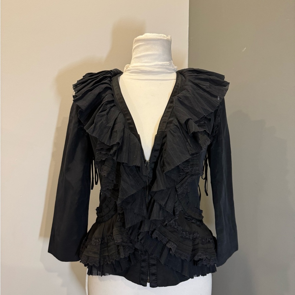 Alexander McQueen Black Satin Jacket